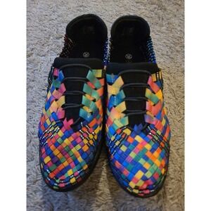 Bernie Mev Slip-On Shoes Multi-Color Woven Elastic Fabric Memory Foam 8-8.5 (39)